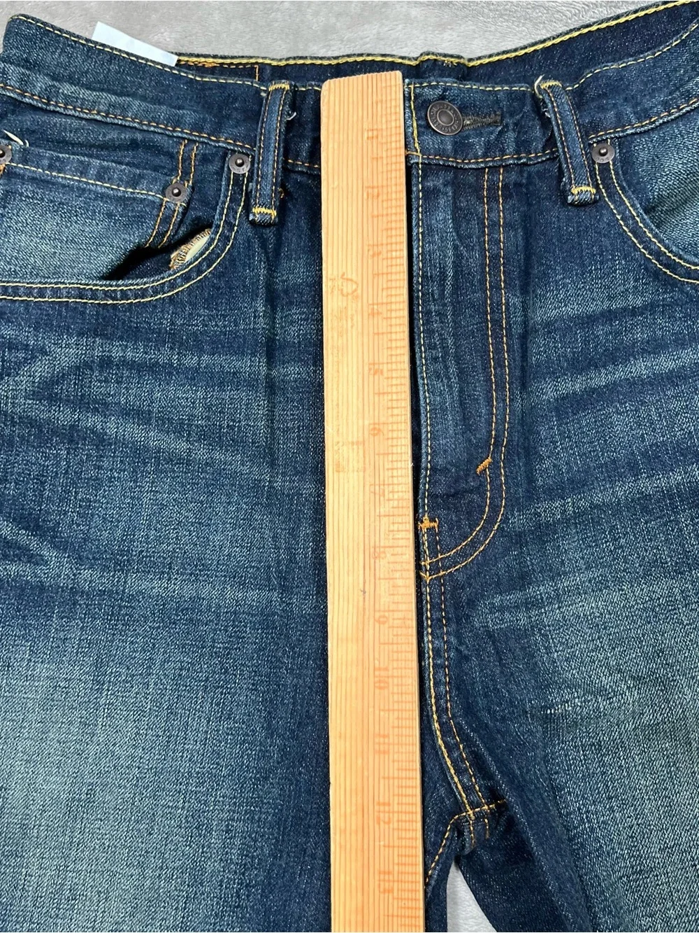Levi's 569 Baggy Jorts Mens 32 Blue Dark Wash Good Fade Whiskering Skater Y2K